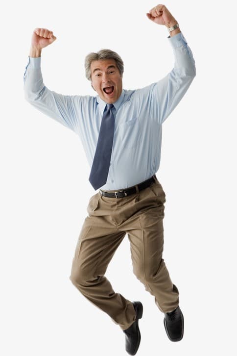 مرد خوشحال از طراحی سایت با وردپرس