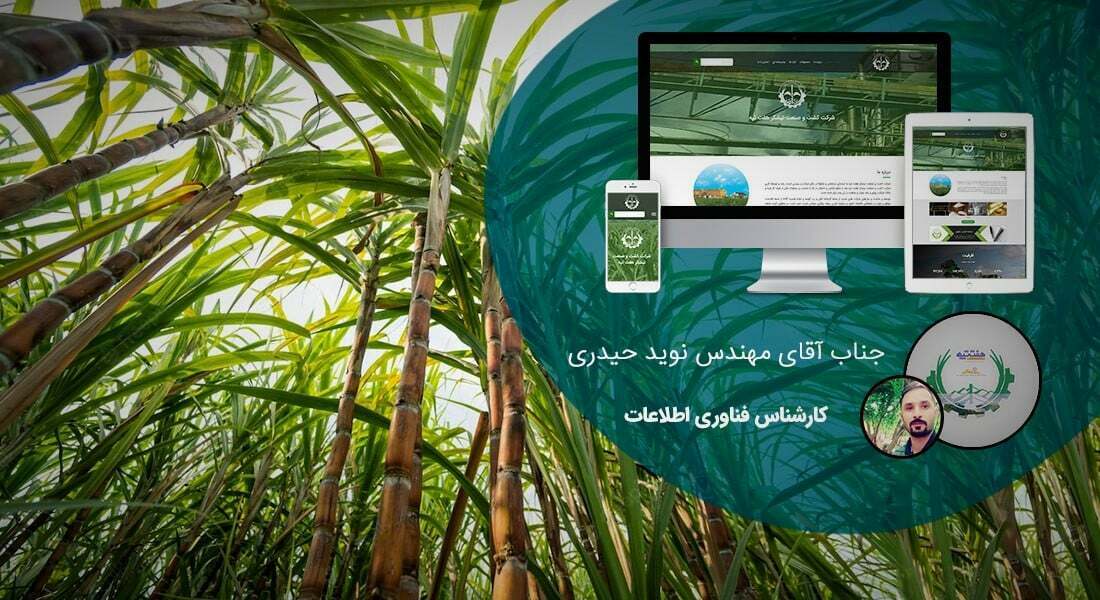 طراحی سایت کشاورزی و طراحی وب سایت شرکت های فعال در زمینه کشاورزی و ماشین آلات کشاورزی و ساخت وبسایت کشاورز و راه اندازی پرتال شرکتهای کشاورزی و شرکتهای کشت و صنعت - طراحی سایت کشاورزی برای شرکت کشت و صنعت نیشکر هفت تپه