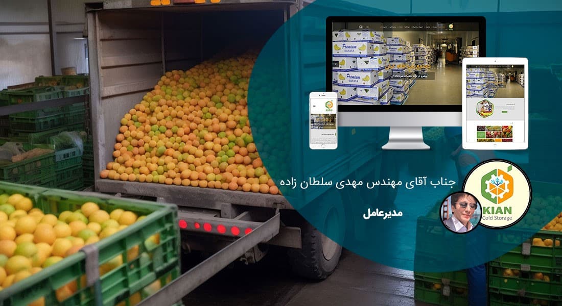 طراحی سایت کشاورزی و طراحی وب سایت شرکت های فعال در زمینه کشاورزی و ماشین آلات کشاورزی و ساخت وبسایت کشاورز و راه اندازی پرتال شرکتهای کشاورزی و شرکتهای کشت و صنعت - طراحی سایت کشاورزی برای مجتمع سردخانه کیان رباط کریم