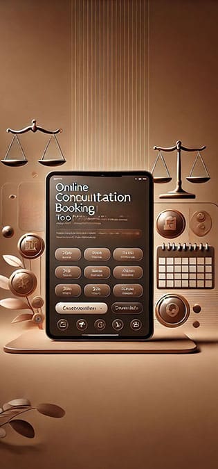 Lawyers-Web-Site-Design-Ideas-Online-Consultation-Booking-Tool طراحی سایت برای وکلا و طراحی وب سایت برای وکلا و طراحی سایت وکیل و ساخت بهترین نمونه طراحی سایت وکیل و طراحی وبسایت وکلا و ساخت وب سایت برای وکیل پایه یک دادگستری و راه اندازی وب سایت های وکیلهای دارای مجوز و طراحی پورتال اطلاع رسانی وکیل - ایده ابزار رزرو مشاوره آنلاین
